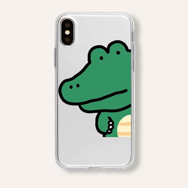 

Чехол для iPhone с принтом крокодила, Прозрачный