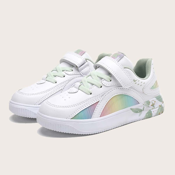 

Girls Velcro Strap Ombre Pattern Skate Shoes, Multicolor