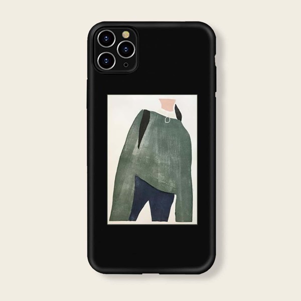 

Чехол для iPhone с графическим принтом, Чёрный