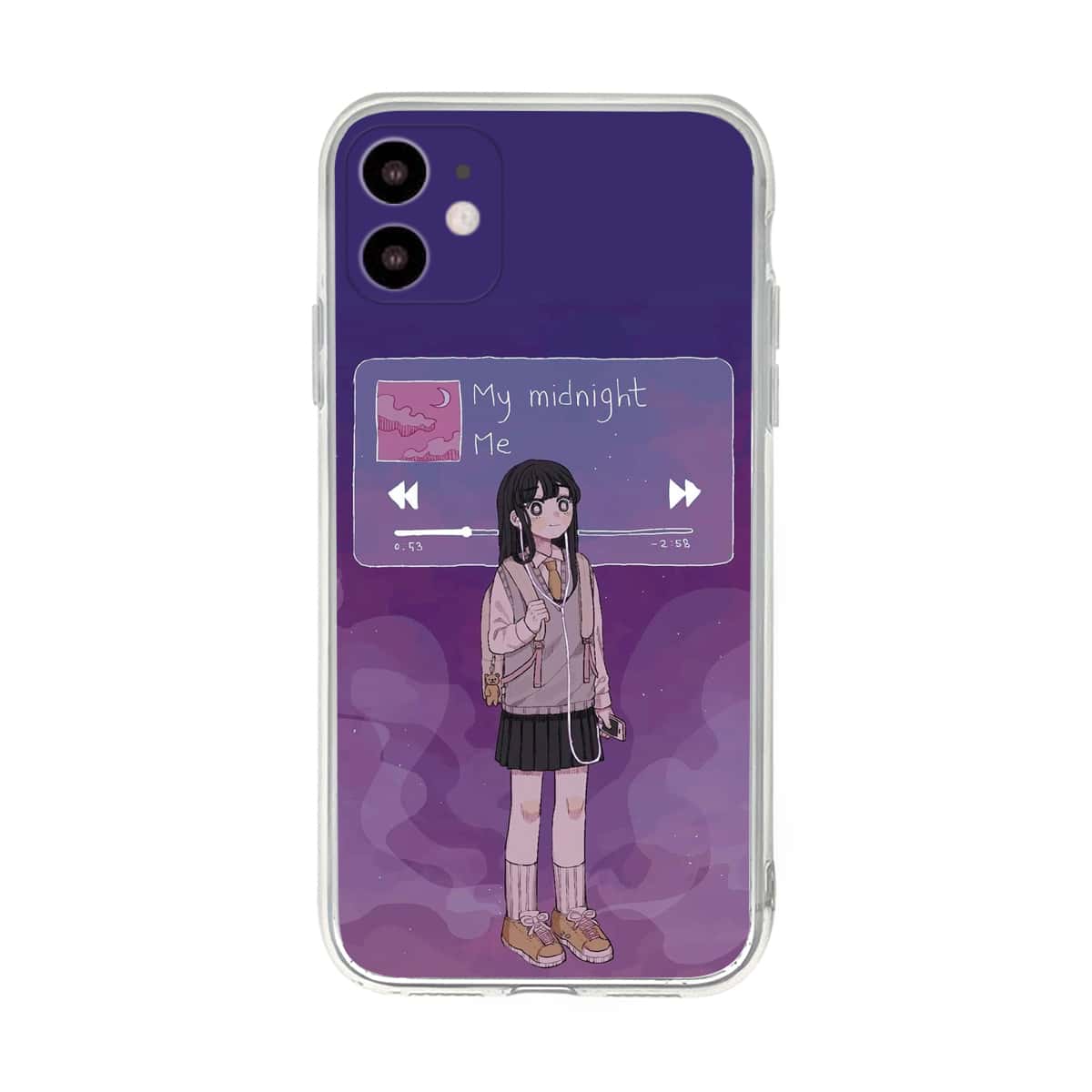 

Cartoon Girl Print iPhone Case, Multicolor