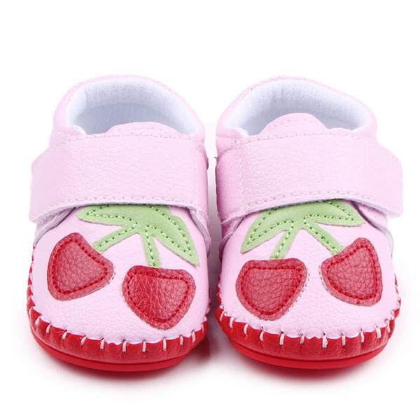 

Baby Girl Fruit Decor Velcro Strap Sneakers, Pink