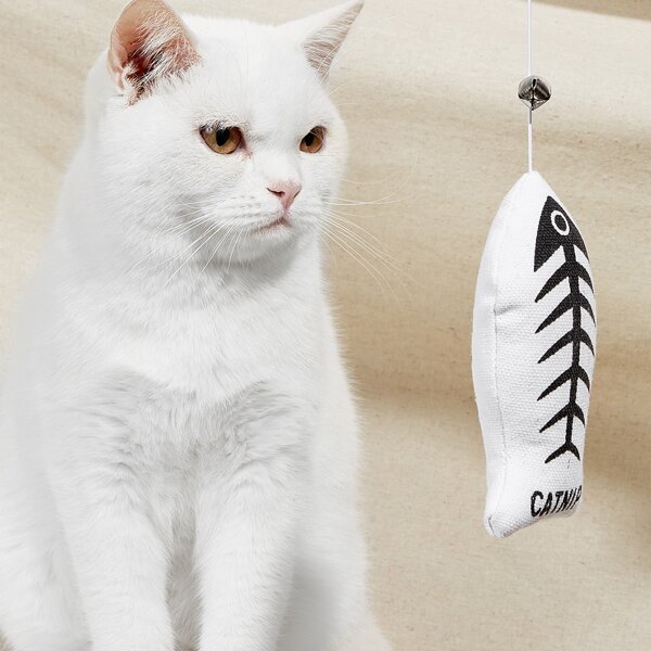 

Fish Shaped Pet Sound Toy, Black and white