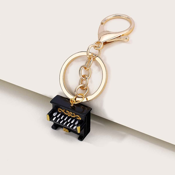 

Piano Design Bag Charm, Black