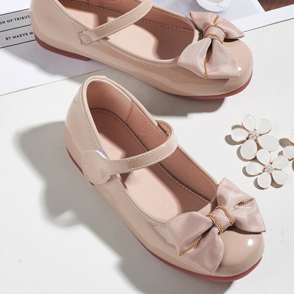 

Toddler Girls Bow Decor Mary Jane Flats, Apricot
