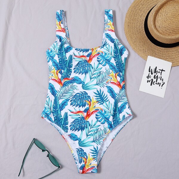 

Floral & Tropical One Piece Swimsuit, Multicolor