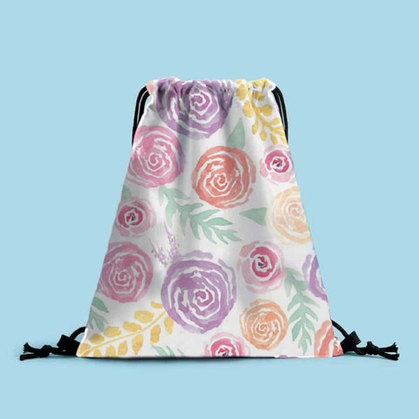 

Flower Print Drawstring Backpack, Multicolor