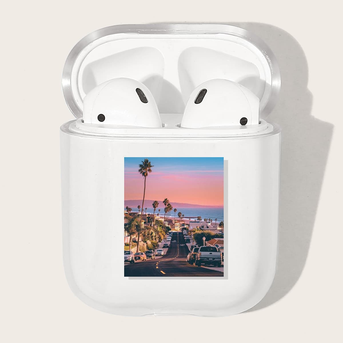 

Street View Pattern Clear Airpods Case, Multicolor