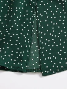 SHEIN 年輕女孩波點抽褶短款背心上衣和裙子