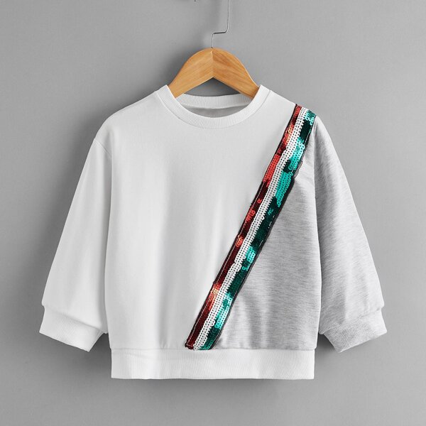 

Toddler Girls Sequin-striped Spliced Sweatshirt, Multicolor