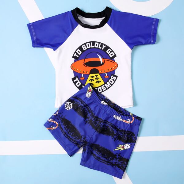 

Toddler Boys Cartoon Graphic Shorts Swimsuit, Multicolor