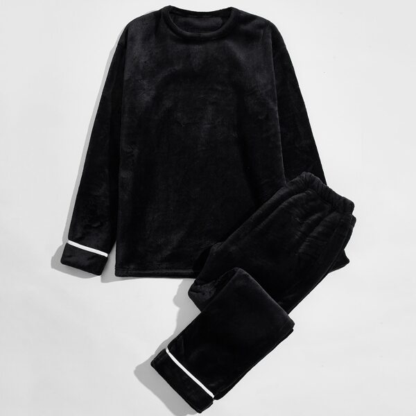 

Men Teddy Binding PJ Set, Black