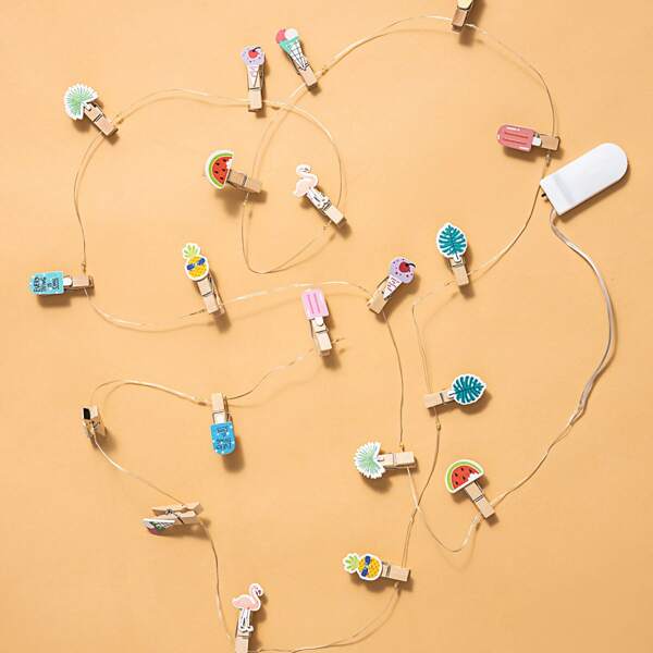 

1pc String Light With 20pcs Clip Bulb, Yellow
