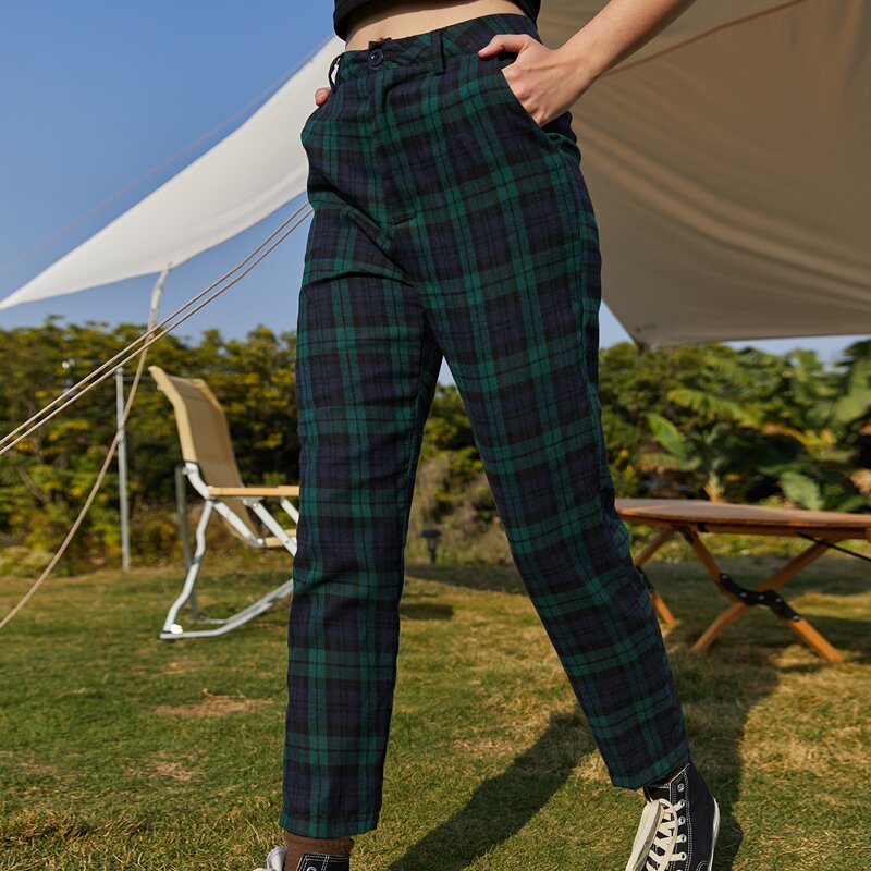 

Plaid Carrot Pants, Multicolor
