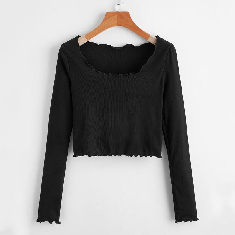 

Lettuce Trim Crop Tee, Black