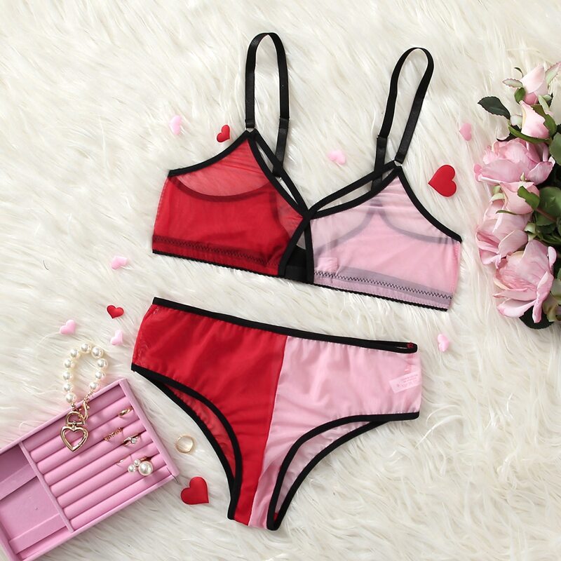 

Colorblock Lingerie Set, Multicolor