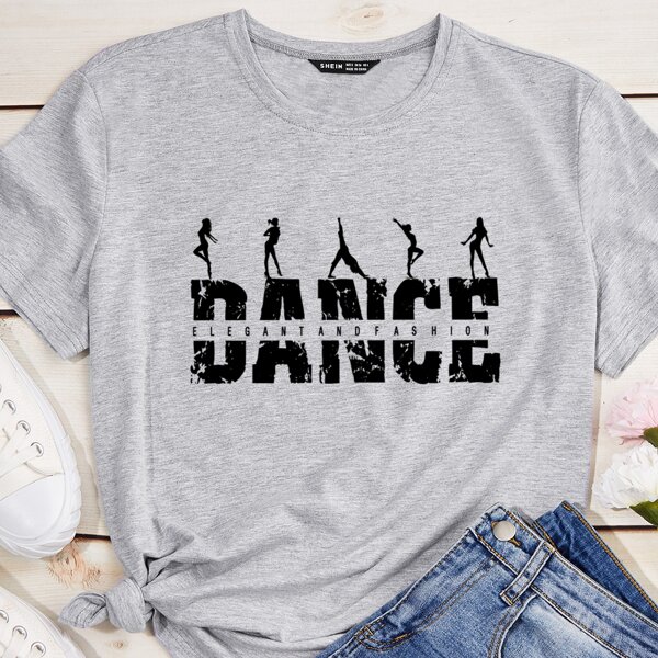 

Figure & Letter Graphic Tee, Light grey
