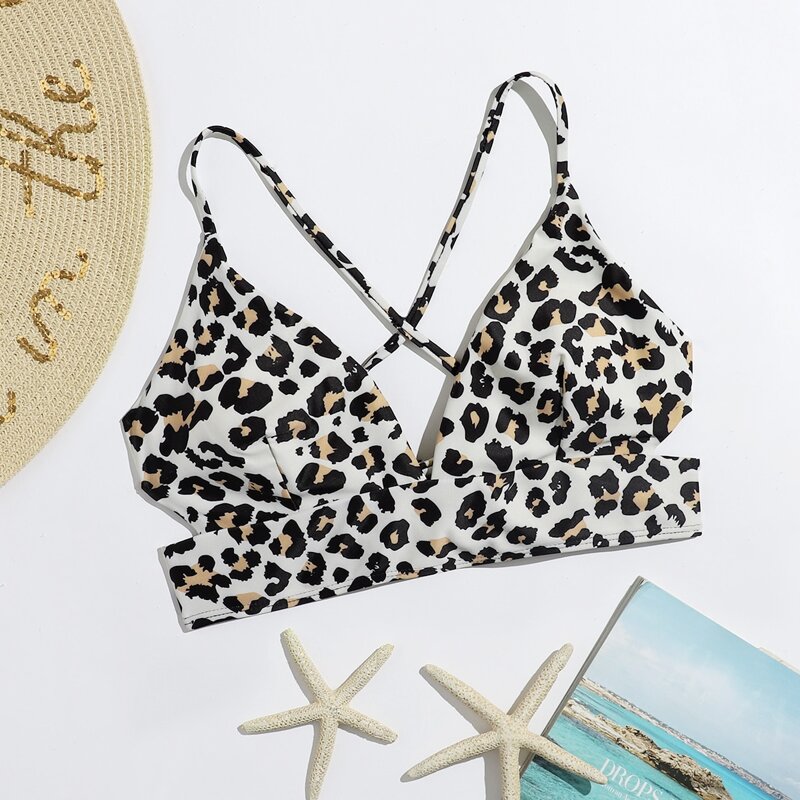 

Leopard Criss Bikini Top, Multicolor