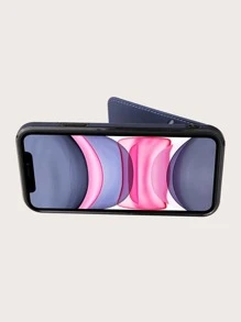 Snap Button Wallet Case Compatible With iPhone - Blue - View 3