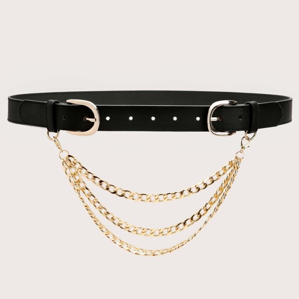 

Chain Decor Belt, Black