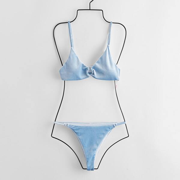 

Кольцо Одноцветный Повседневный Бикини, Нежно-голубой