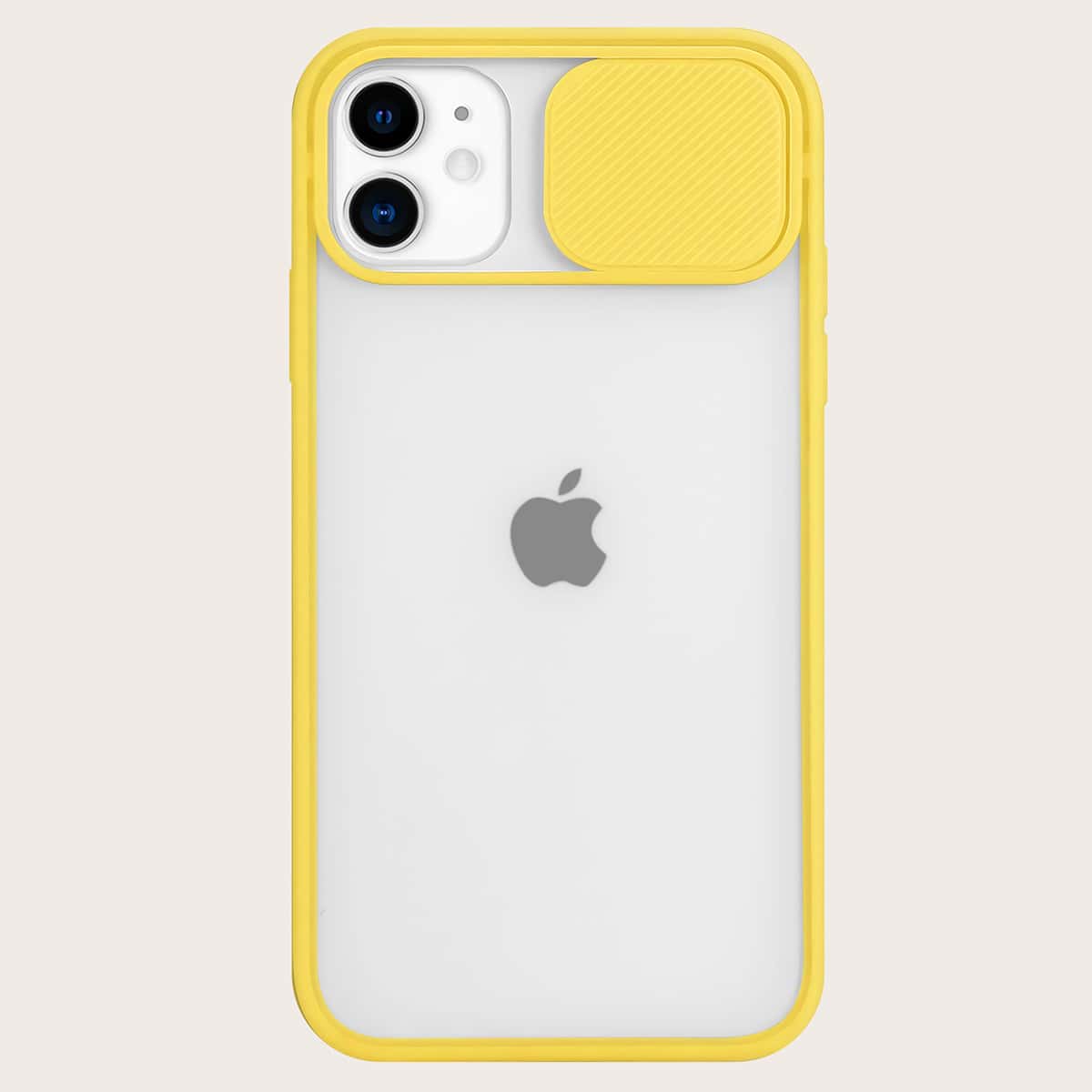 

Contrast Frame Slide Camera Cover iPhone Case, Yellow