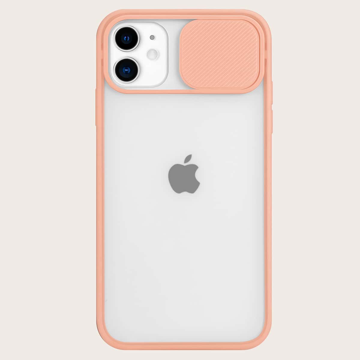

Contrast Frame Slide Camera Cover iPhone Case, Coral pink