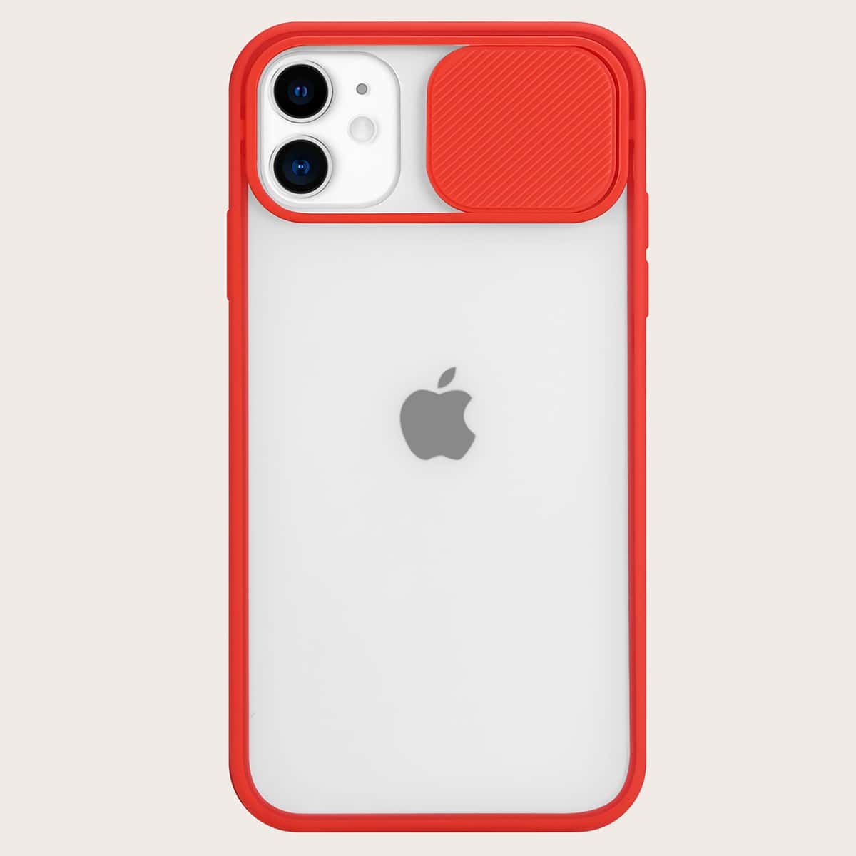 

Contrast Frame Slide Camera Cover iPhone Case, Red