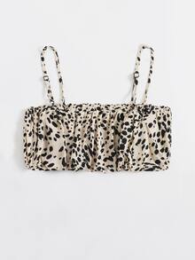 SHEIN WYWH 抽褶胸斑點吊帶短版上衣 - 彩色 - 查看 2