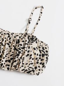 SHEIN WYWH 抽褶胸斑點吊帶短版上衣 - 彩色 - 查看 4