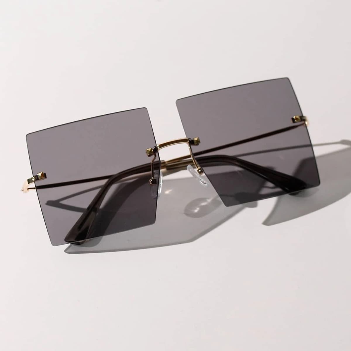 

Rimless Square Frame Sunglasses