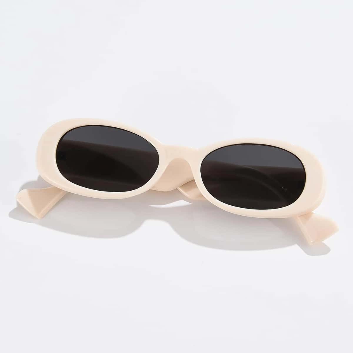 

Colorblock Oval Frame Sunglasses