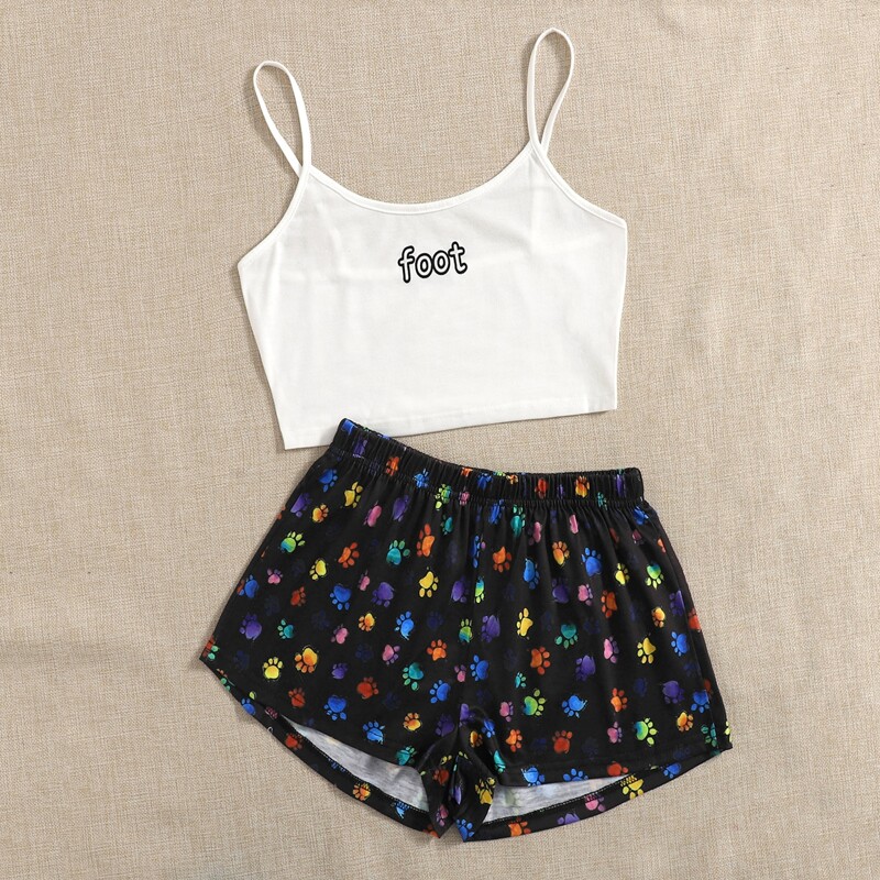 

Letter & Paw Print PJ Set, Multicolor