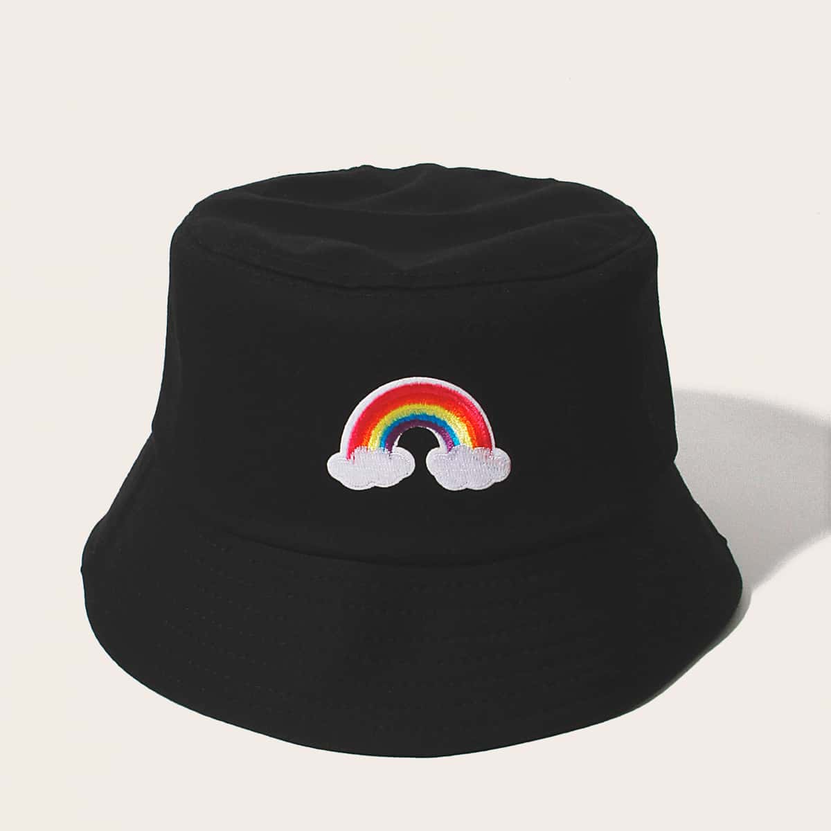 

Rainbow Patch Bucket Hat, Black