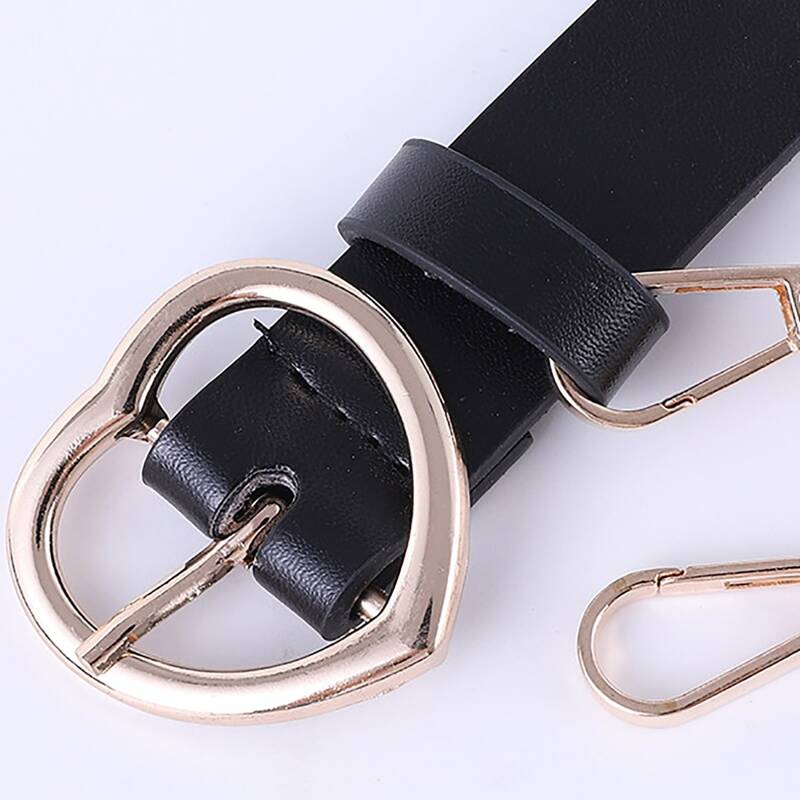 

Grommet Buckle Belt With Pants Chain, Black