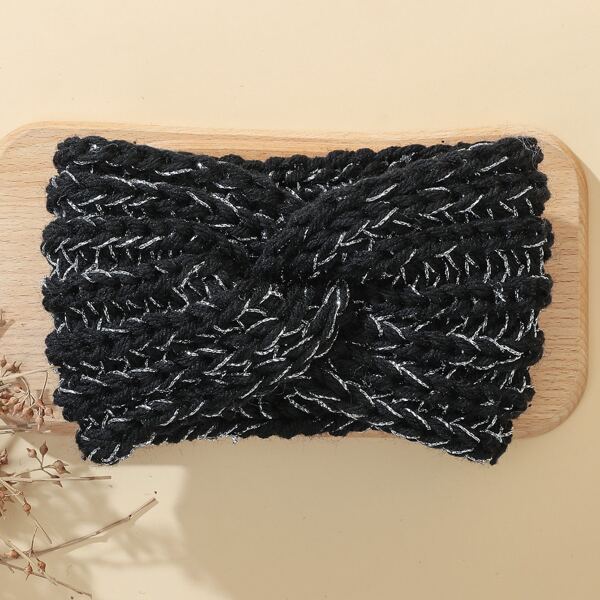 

Knit Twist Headband, Black