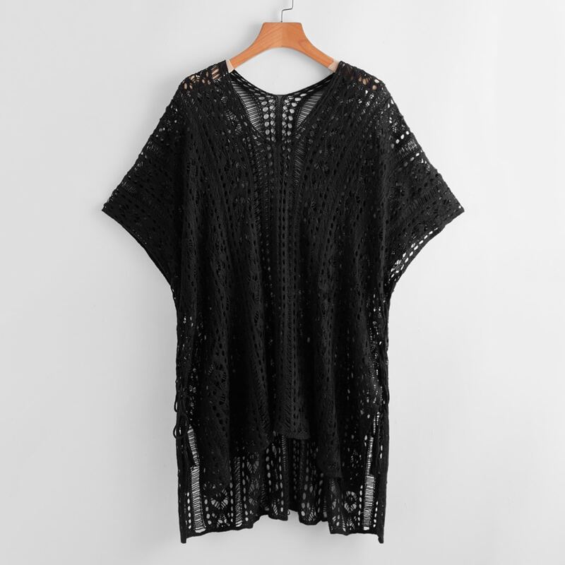 

Hollow Out High Low Cover Up, Black