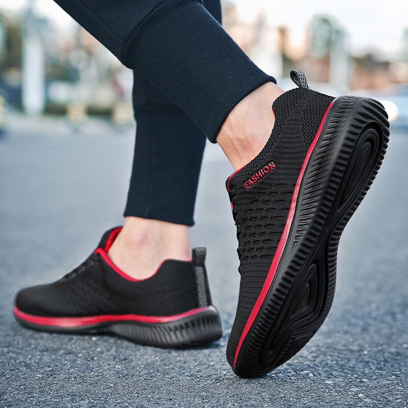 

Guys Lace-up Knit Sneakers, Black