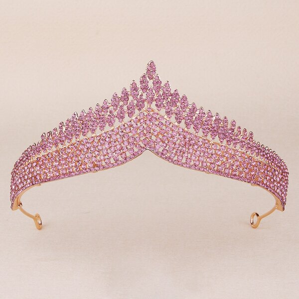 

Rhinestone Decor Crown Design Hair Accessory, Pink