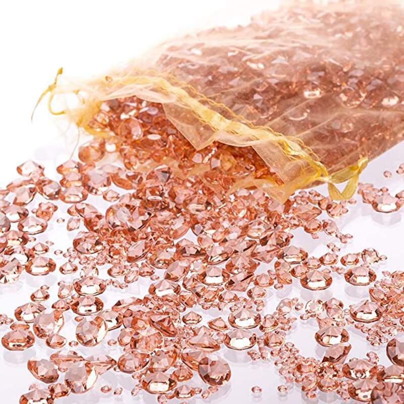 

4000pcs Random Size Plastic Crystal, Rose gold