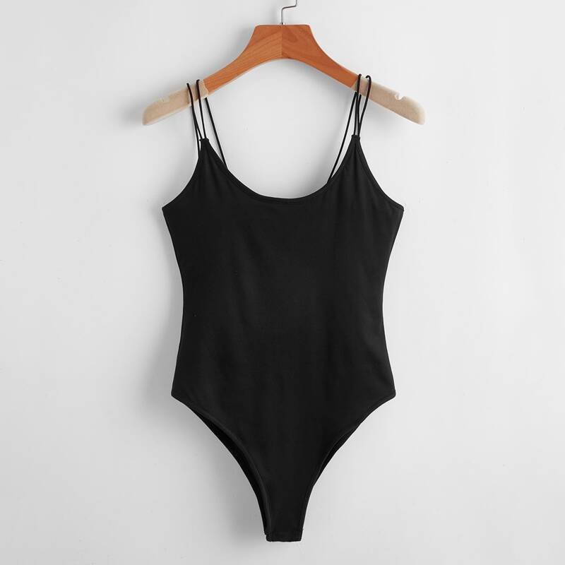 

Solid Cami Bodysuit, Black