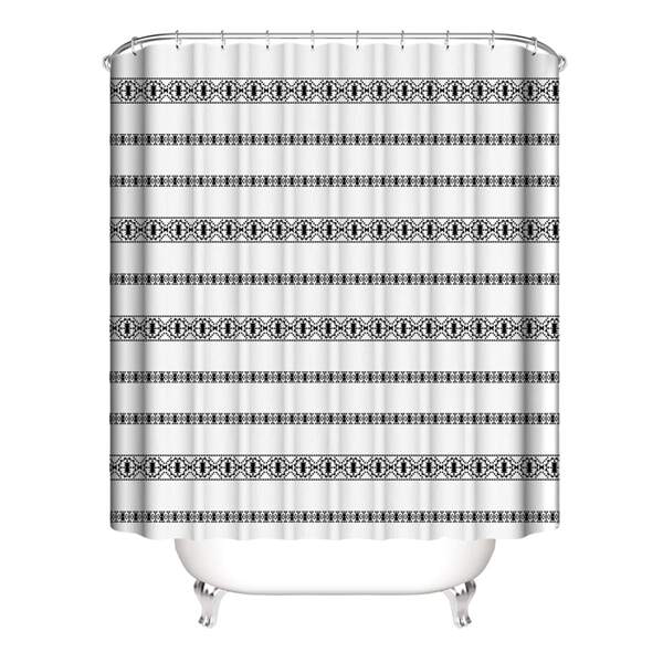 

Geometric Pattern Shower Curtain, White