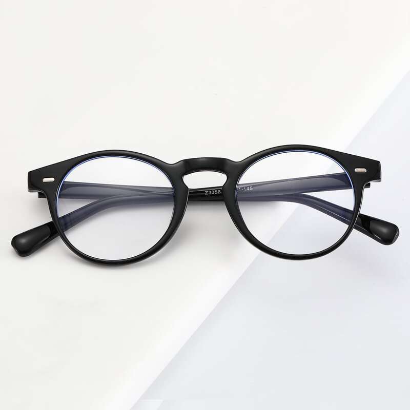 

Guys Round Frame Glasses, Black