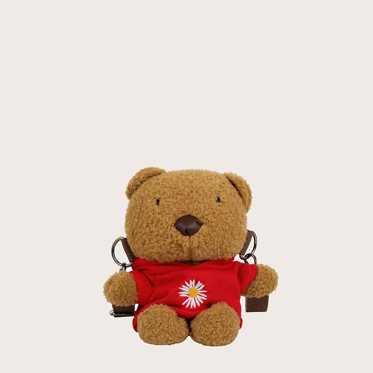 

Fluffy Bear Shaped Crossbody Bag, Brown