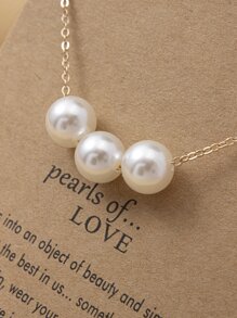 قلادة بديكور لؤلؤ صناعي