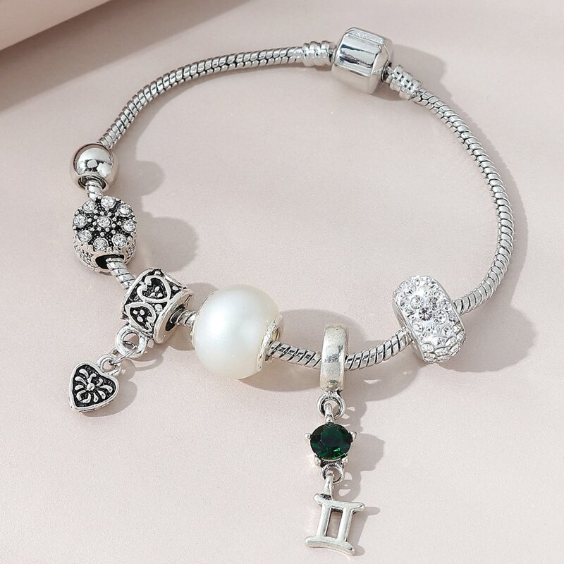 

Heart Charm Bracelet, Silver
