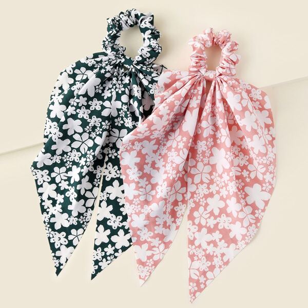

2pcs Ditsy Floral Print Scrunchie, Multicolor