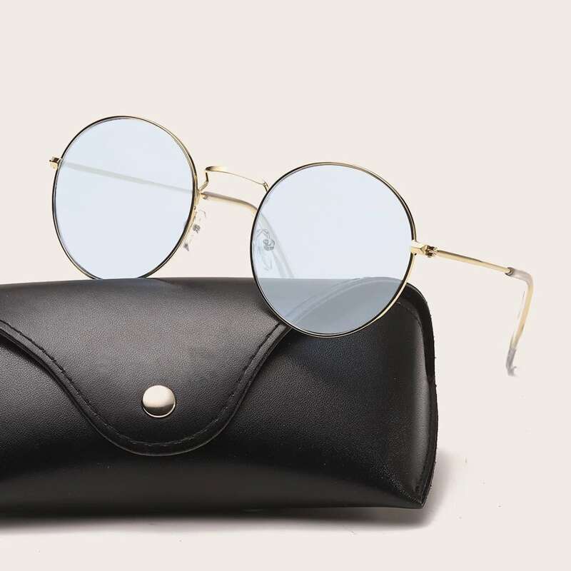 

Guys Round Frame Sunglasses, Baby blue
