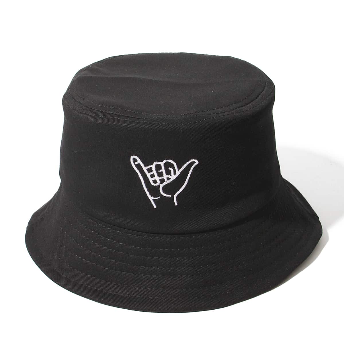 

Guys Hand Embroidery Bucket Hat, Black