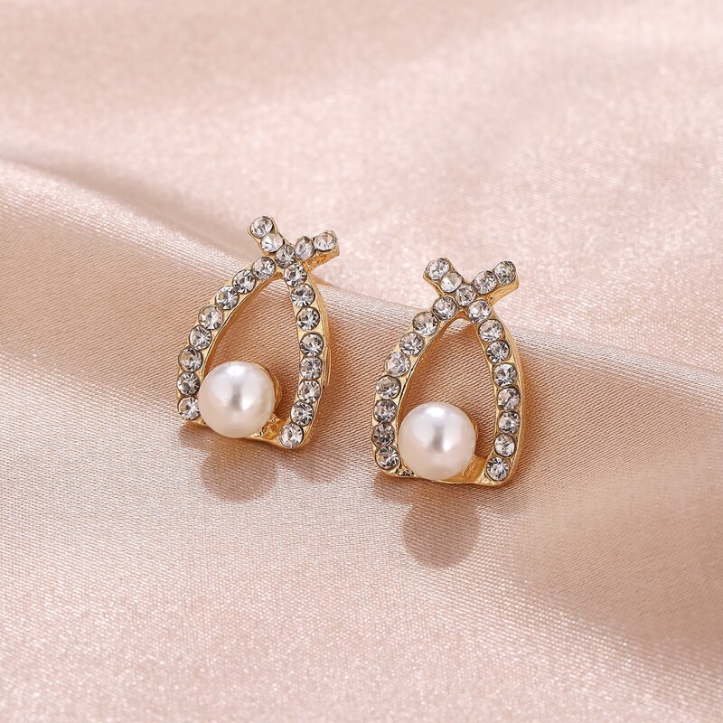 

Faux Pearl Stud Earrings, White