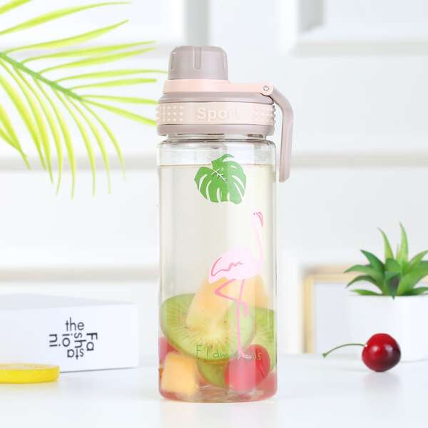 

Flamingo Print Portable Water Bottle, Multicolor